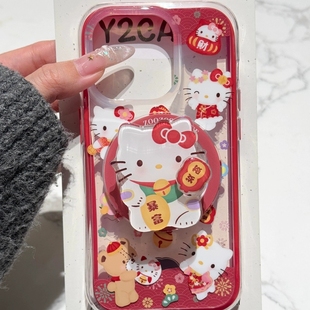 findX9 11可爱A3X 新年潮暴富发财旋转支架适用oppo PRO A58x X7手机壳reno14 K13 A93女A98 7SE