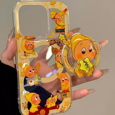 抱星星旋转磁吸支架适用苹果17promax/11手机壳16E/12PRO/13mini/XR卡通14pro/15PRO/XSmax/876PLUS可爱ART/1