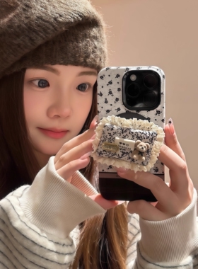 碎花小熊蕾丝枕头磁吸支架适用A3/OPPO FindX9/X8S+Reno15/14/12/11F/10手机壳A98/A6pro/K13/A2/A93/A5X/A55