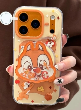 栗子松鼠摇摇乐磁吸支架适用小米15T/14/13TPRO/NOTE14手机壳pocox7/X3GT/F6/F8红米15R/14/C75可爱C85/M7pro