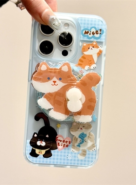 油画猫咪旋转磁吸支架适用Pura70华为mate50/nova14/12/11/10se/9857SE手机壳P60可爱P30e畅享70X/P40pro/p80