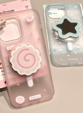 浅粉星星寿司乐磁吸支架适用NOthing 2A/3手机壳2谷歌Pixel9/10PRO/876情侣mote edge60pro软G56华硕ROG9/54