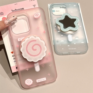 edge60pro软G56华硕ROG9 3手机壳2谷歌Pixel9 876情侣mote 10PRO 浅粉星星寿司乐磁吸支架适用NOthing