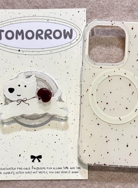 泼墨狗狗旋转磁吸支架适用小米14T/13TPRO/NOTE14手机壳poco X3GT/F7/F5红米13R可爱14C/C75/C65防摔11/M6pro