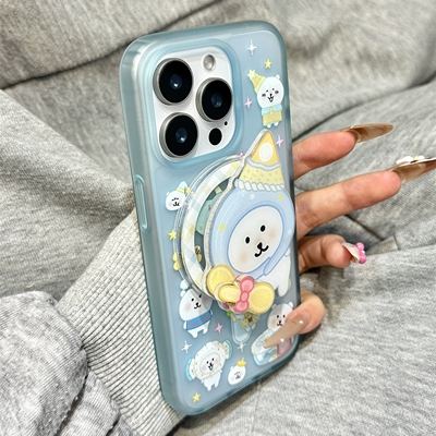 厨师自嘲熊旋转磁吸支架适用X9C荣耀400/magic7/300/80/90GT可爱50SE手机壳X70i/X40/20硅胶X60PRO畅玩30plus