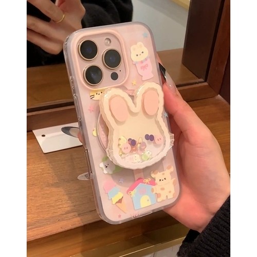 动物兔子摇摇乐磁吸支架适用vivo iQOO neo10/iqooz9 turbo+neo5SE可爱7竞速13/12pro/11粉色U5e手机壳Z6x/10