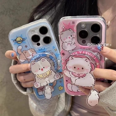 猫咪狗狗磁吸支架适用传音HOT40手机壳15pro红魔11pro+nfinx Smart8情侣hone3Apro华硕ZenFone9硅胶软10 AIR