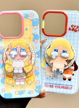 立体哭泣女孩磁吸支架适用A2/OPPO Reno14/13/12/11F/10手机壳findx8/X7ultra/A57闺蜜A5pro/K11/A3x/A98/A72