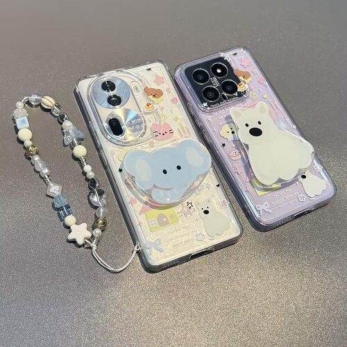 动物园大象小狗支架适用vivo iQOO12/Z9turbo/z8/10pro/11s手机壳z7x/neo9S/8/5/638/U3/7Se软Z1/U1x可爱Z6X