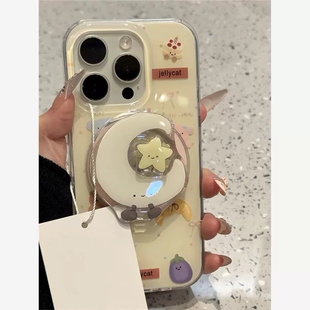 旋转星星月亮磁吸支架适用vivo iQOO z9turbo/Z10x手机壳neo10pro/6SE/98/iqoo13可爱12/11S硬U1/Z6x/U5e/Z8x