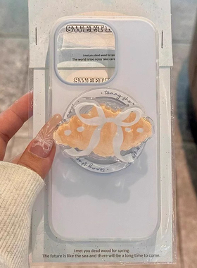 日韩浅蓝磁吸支架适用苹果17Promax手机壳15pro/16plus/iPhone13/13mini可爱14pro/Xs牛角包87plus/16e新款11