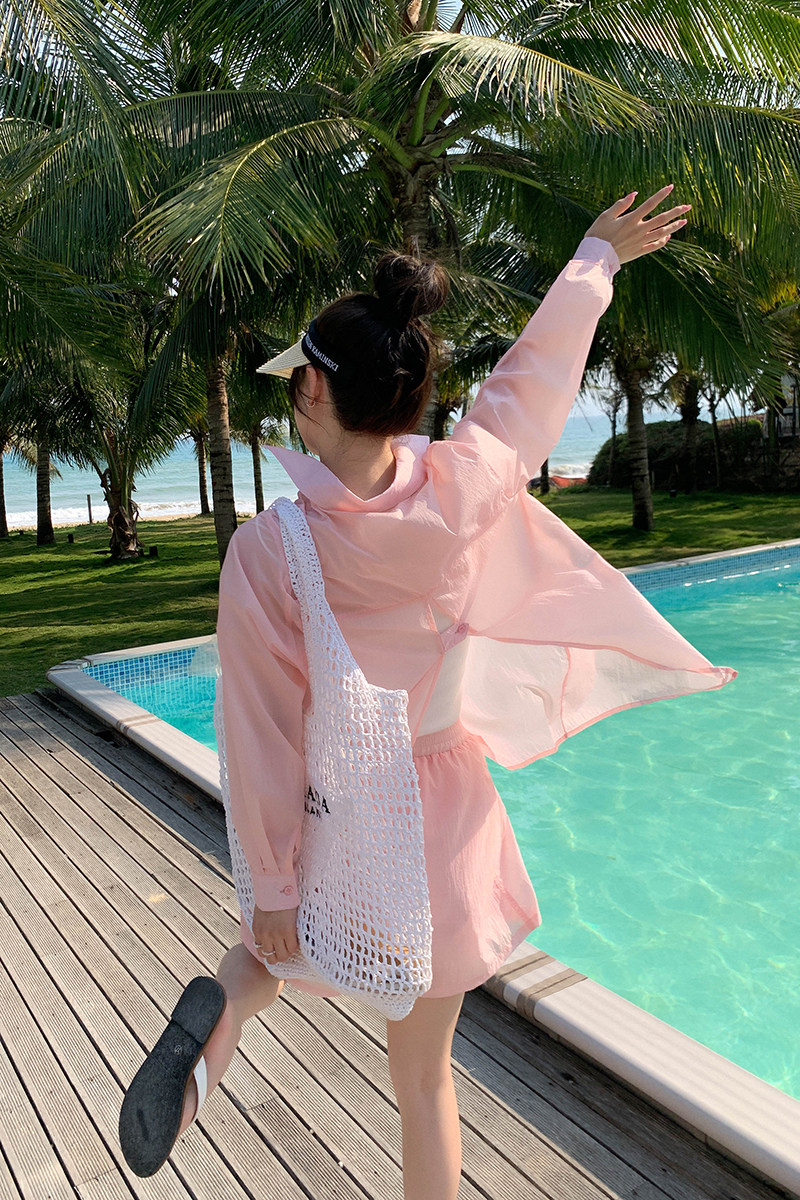 夏新品海边度假背后开叉时尚防晒衣套装8259P115K168,女装套装/套裙,2C060