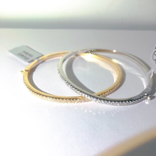 向卉品牌饰品定制CNC大牌单排钻手镯金色或银色