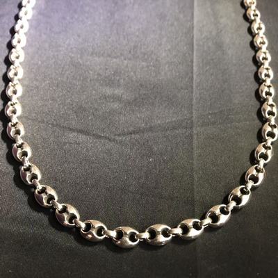 向卉意大利库存回流925银立体实心猪鼻子长款项链