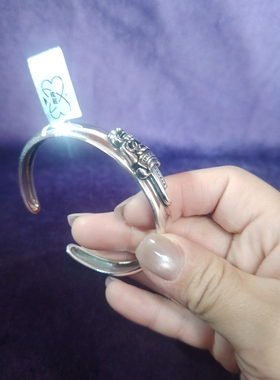 向卉意大利中古定制925银圣剑开口手镯