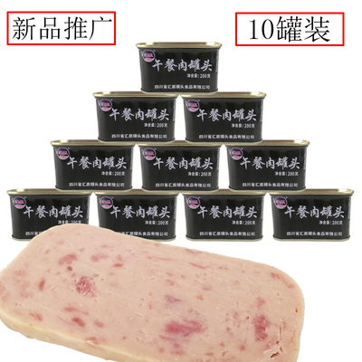 汇泉午餐肉罐头200g*10罐火腿猪肉优级火锅即食三明治十