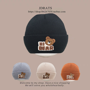 秋冬季婴儿帽子男宝宝针织帽新生儿童毛线帽小月龄保暖套头帽外出