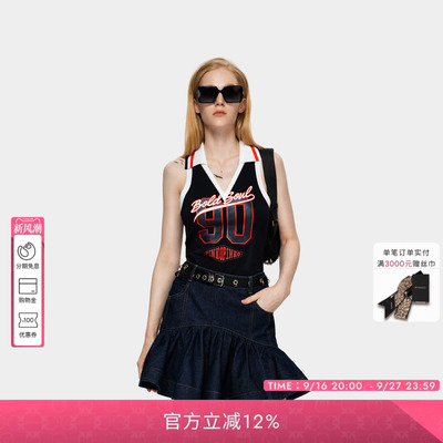 PINKO女士2026年夏季新款美式复古运动风 Polo 背心PAF26121214
