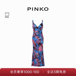 PINKO女士碎花修身 吊带连衣裙103286A1PC