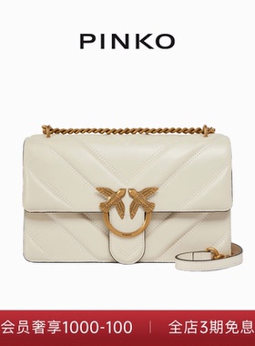 PINKO女士通勤纳帕皮革人字形中号手提包单肩包104549A2OS