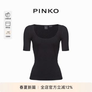 102798A170 针织衫 PINKO女士低圆领修身 短袖
