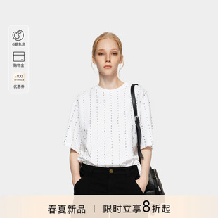 连衣裙PAF26121202 通勤本白钉珠T恤式 PINKO女士2026年春季 新款