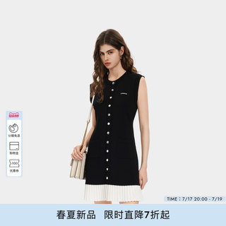 PINKO女士2026年夏季新款无袖针织排扣小香风连衣裙PEAF26123869