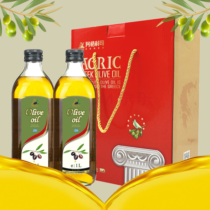 AGRIC阿格利司希腊原装进口纯橄榄油1000ml*2礼盒装企业团购福利