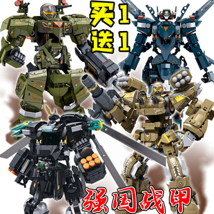 机甲天团J-20炮兵机动装甲le高ZJZ-99主站战甲军事积木拼装玩具男