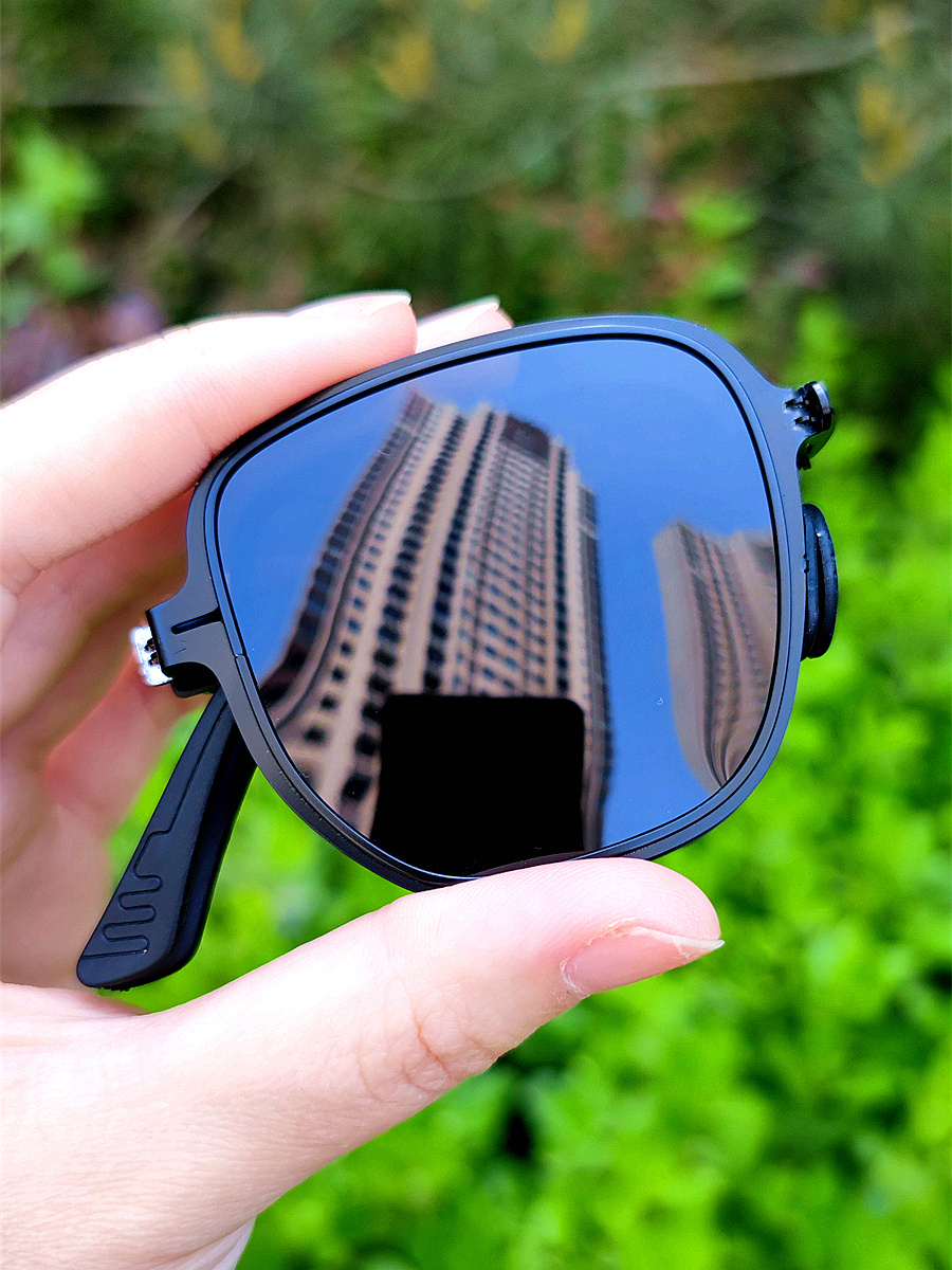 方形轻便折叠墨镜男女款时尚偏光太阳镜变色夜视镜户外护眼