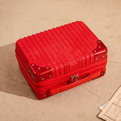 14寸结婚红手提箱化妆陪嫁可挂拉杆嫁妆轻便密码 伴手礼小行李箱