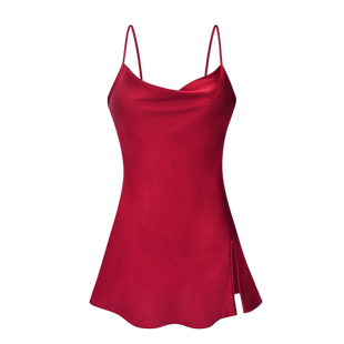 性感睡衣女高级感新款情调冰丝吊带睡裙纯欲风夏天高级感荡领短裙