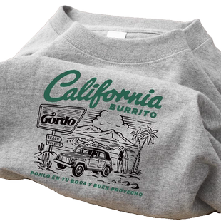 内搭外穿百搭!美式复古麻灰色圆领短袖T恤女趣味海滩印花ins上衣