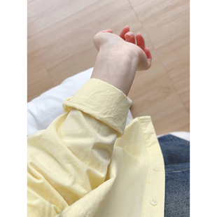 韓系chic港味黃色襯衫 洋氣獨(dú)特別致上衣 2025年新款 女防曬外套夏季
