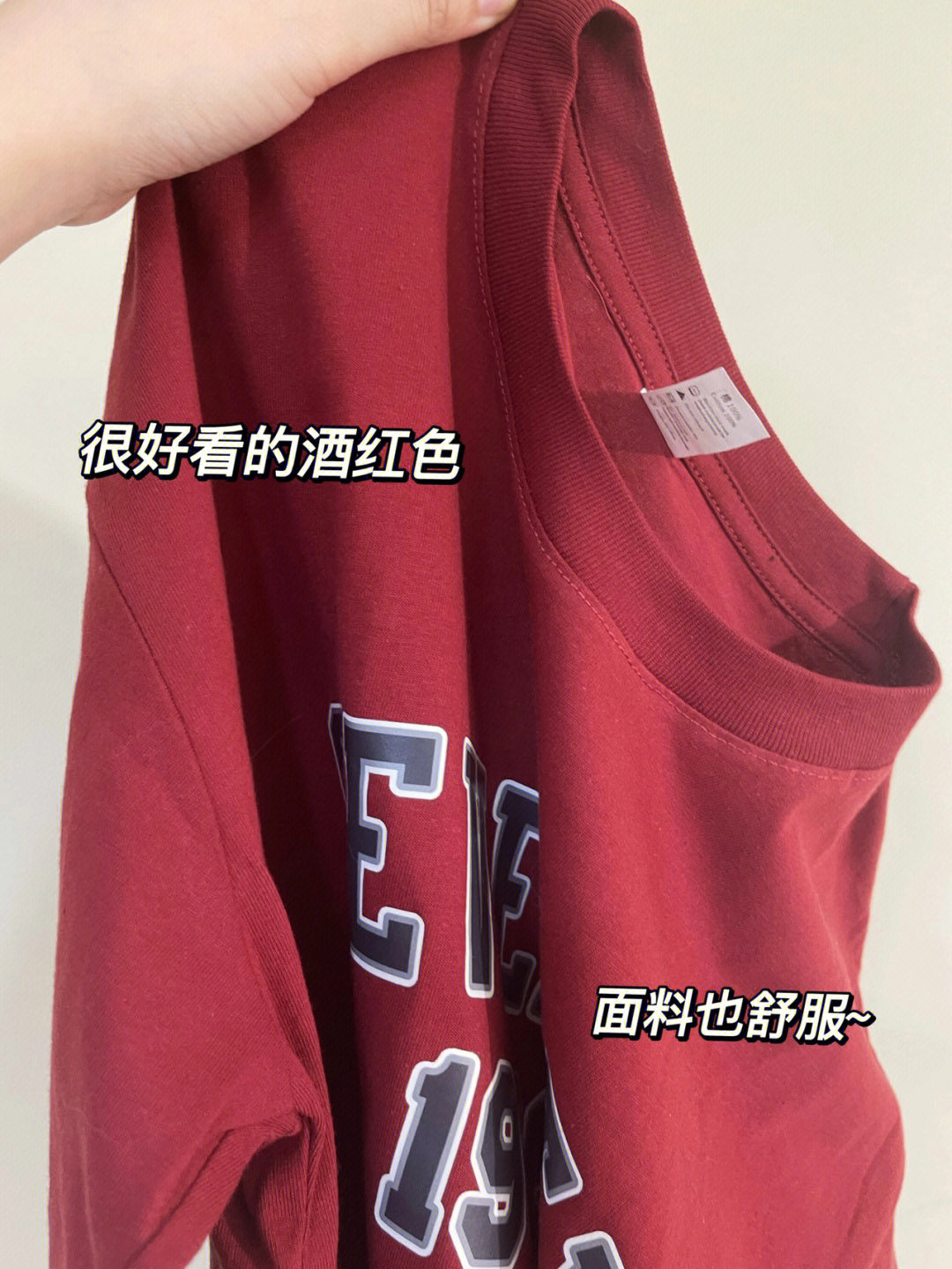 日系复古酒红色纯棉短袖t恤女夏宽松学生半袖体恤chic港风上衣服