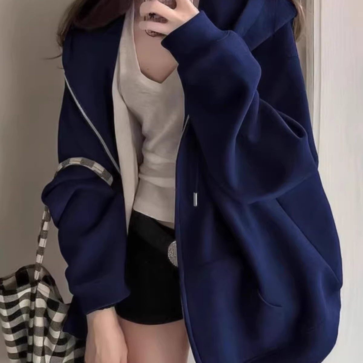 连帽卫衣女2026新款秋冬季上衣小个子宽松慵懒风加绒加厚开衫外套,女装/女士精品,T恤,淘宝优惠券,粉丝福利购,淘宝优惠卷