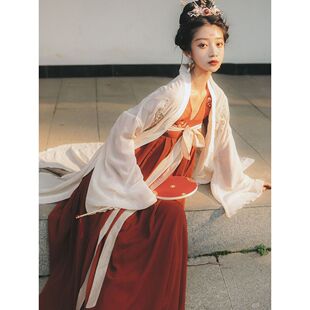 春儿国风火树银花改良绣花汉元素汉服三件套日常女装新款汉服