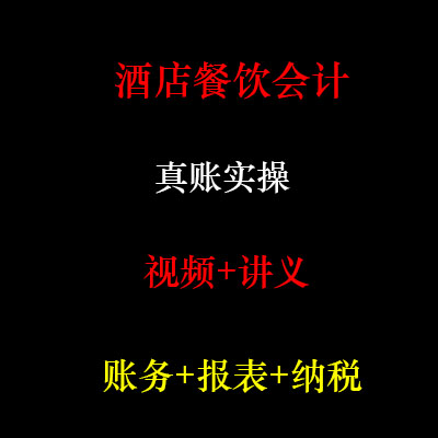 酒店会计实操 餐饮业饭店真帐实设计·创作/影音游戏