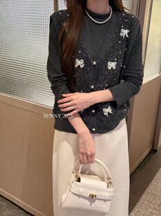 sunny2025秋冬季新款高品质百搭圆领针织马甲+打底2件套女