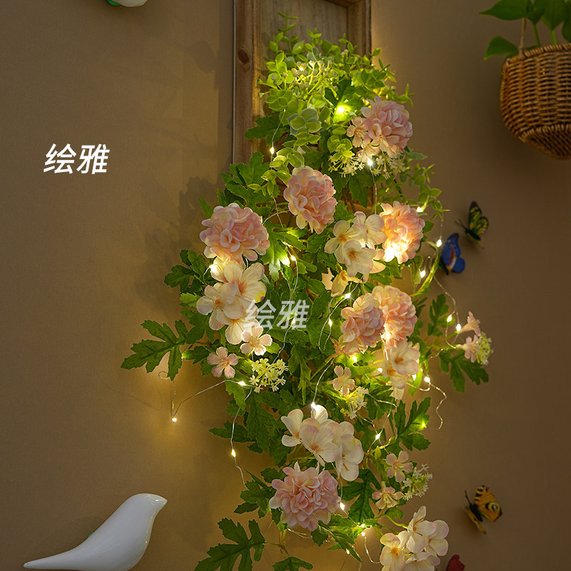 仿真绣球墙面装饰假花墙壁服装店卧室客厅玄关墙上遮挡装饰品壁挂
