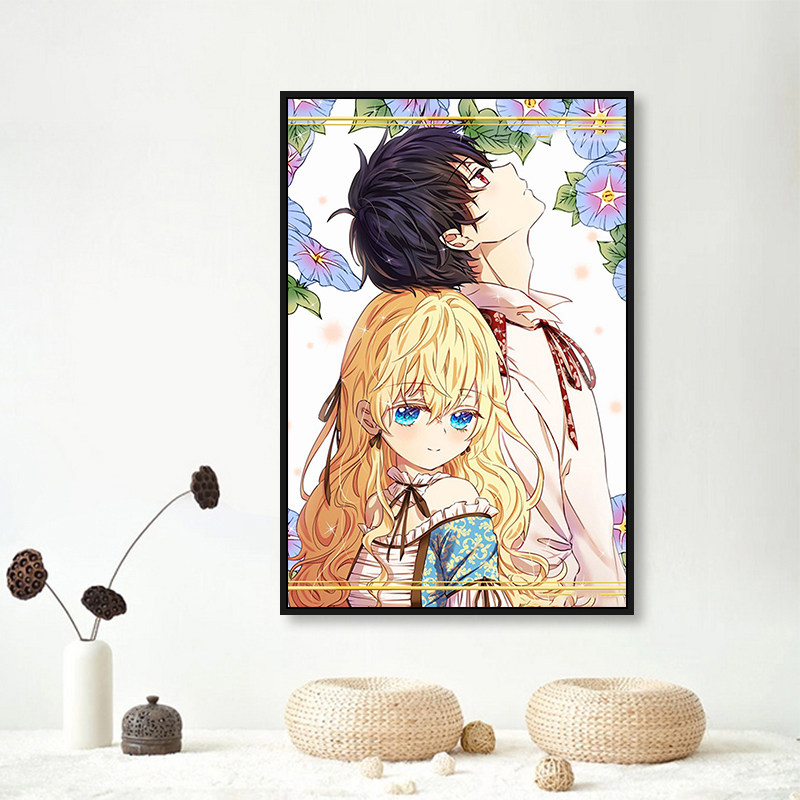 希娅公主diy数字油彩画唯美治愈动漫手工填色卧室装饰画礼物摆件