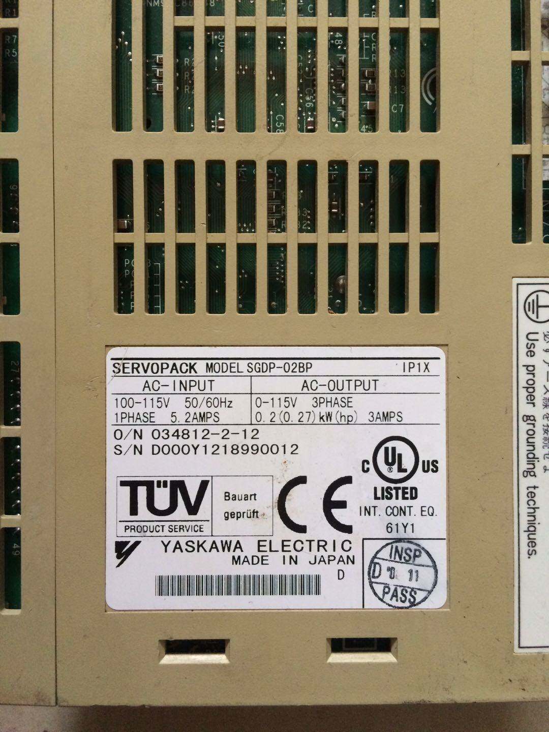 安川伺服器sgdp-02bp 200w 0.2kw拆机包好 实物图询价