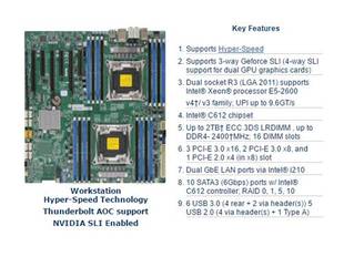 DDR4 服务器主板 2600V3 X10DAX 支持E5 C612 超微 原装 2011