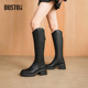 大东骑士靴女鞋 休闲粗跟高跟后拉链方头D1105 时尚 2025冬季 新款