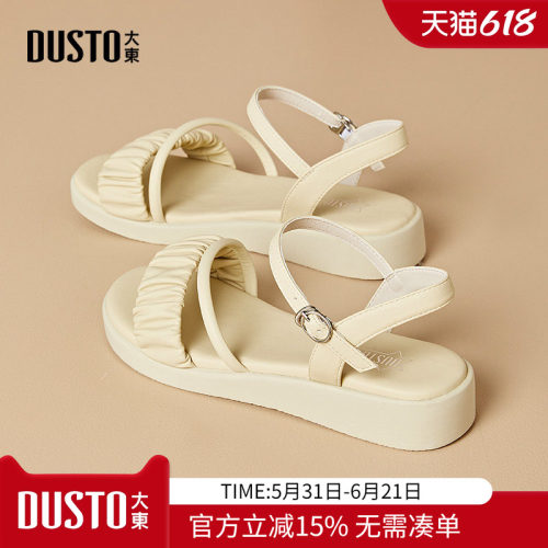 绑带凉鞋时尚甜美坡跟低跟