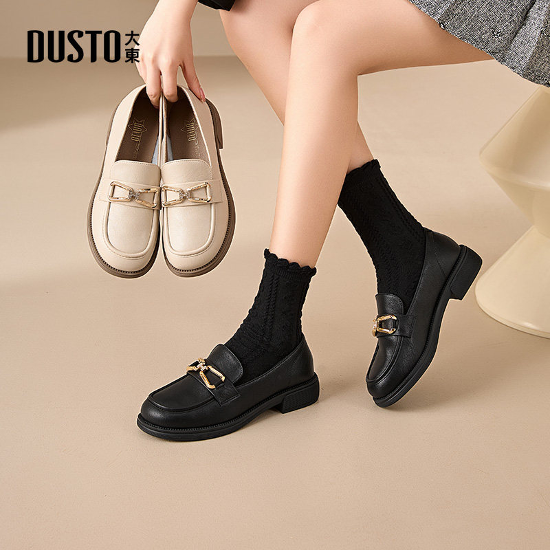 大东乐福鞋2026春季新款方跟低跟套脚圆头休闲时尚女鞋Q0227,女鞋,乐福鞋（豆豆鞋）,淘宝优惠券,粉丝福利购,淘宝优惠卷