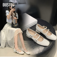 大东玛丽珍鞋女鞋2025秋季新款时尚方跟低跟一字扣方头甜美0032