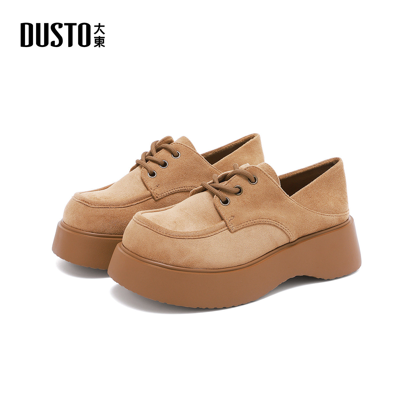 大东S深口鞋2025年冬季女鞋新款平底中跟圆头系带3880E,女鞋,深口单鞋,淘宝优惠券,粉丝福利购,淘宝优惠卷