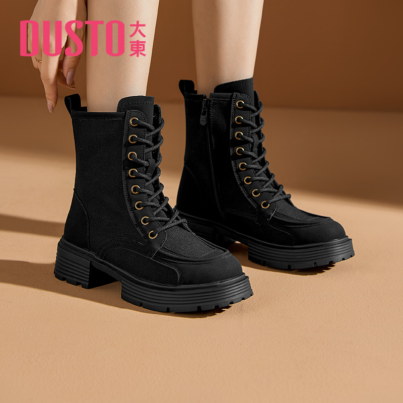 大东dd马丁靴女2025冬季新款英伦风厚底户外登山工装靴短靴子女靴