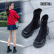 英伦风厚底粗跟高跟爆款 新款 瘦瘦靴0118 2025冬季 大东袜靴女鞋